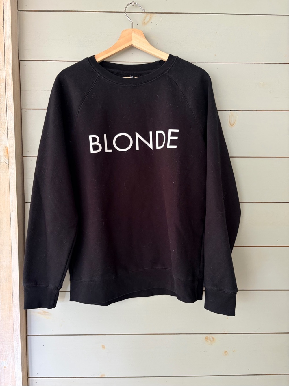 Brunette The Label “BLONDE” Graphic Crewneck Sweatshirt | Black | Size M/L